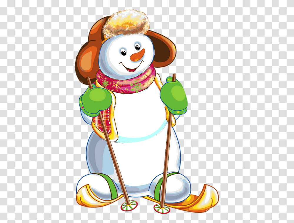Skis Clipart Snowman Skiing Bonhomme De Neige Au Ski, Toy, Outdoors, Nature, Sweets Transparent Png