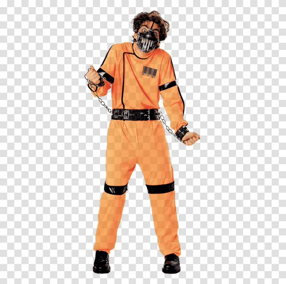 Skitzo Prisoner Adult Hannibal Lecter Costume Halloween Insane Asylum Costume, Person, Shorts, Helmet Transparent Png