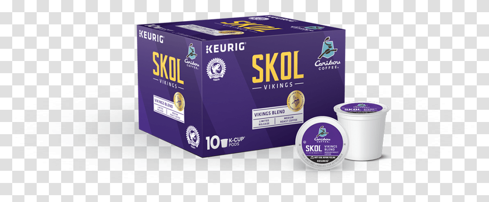 Skol Vikings K Cup 10count Carton, Label, Text, Box, Cardboard Transparent Png
