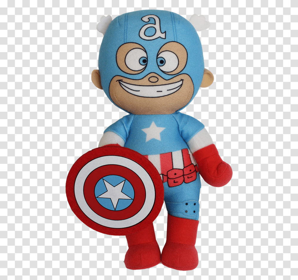 Skottie Young Captain America Plush Clipart Download Captain America, Toy, Doll, Armor, Person Transparent Png