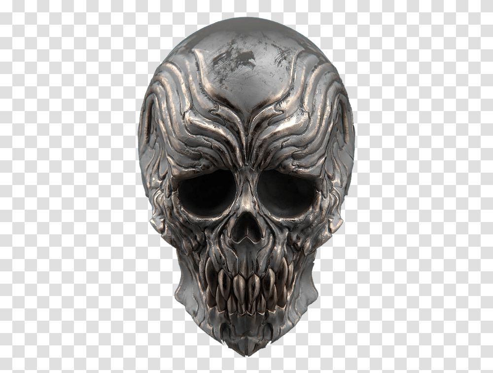 Skull, Alien, Head, Mask, Silver Transparent Png