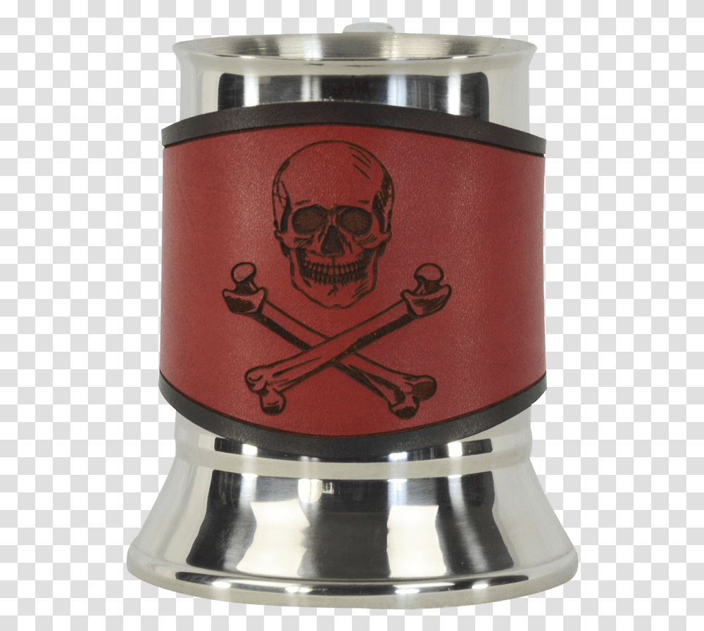 Skull Amp Crossbones Tankard With Leather Wrap Office Rubber Stamp, Cup, Cylinder, Coffee Cup, Appliance Transparent Png