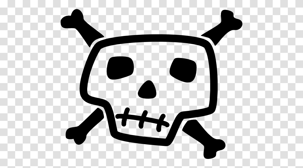 Skull And Bones Clipart For Web, Stencil Transparent Png