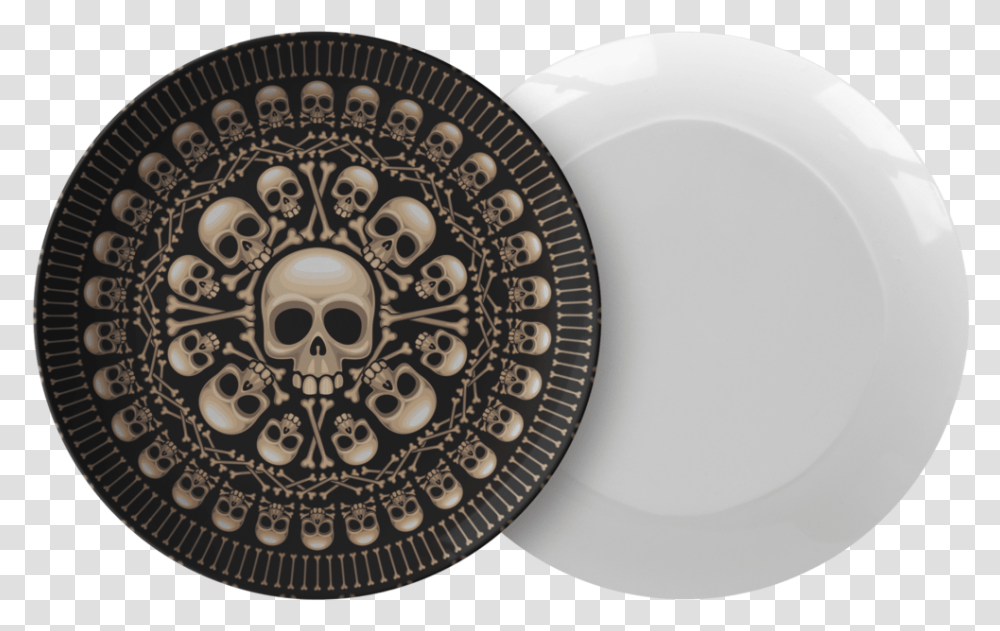 Skull And Bones Gothic Playing Cards, Rug, Dish, Meal, Pottery Transparent Png