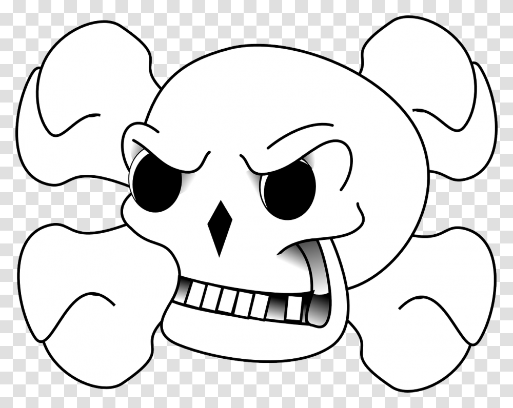 Skull And Bones, Stencil, Doodle, Drawing Transparent Png