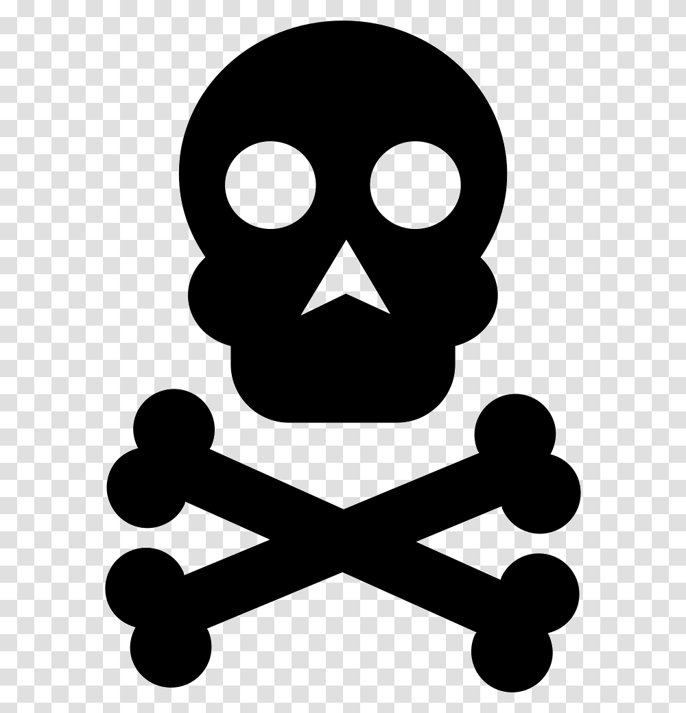 Skull And Bones Symbol Risk Of Death, Stencil, Silhouette Transparent Png