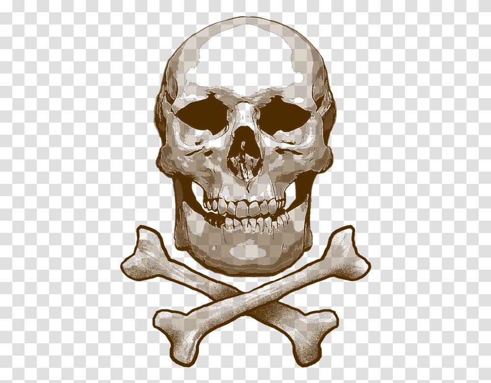 Skull And Cross Bones Skull Toxic Bones Skeleton Skull, Silhouette, Stencil Transparent Png