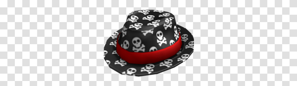 Skull And Crossbones Fedora Roblox Wikia Fandom Costume Hat, Clothing, Apparel, Birthday Cake, Dessert Transparent Png