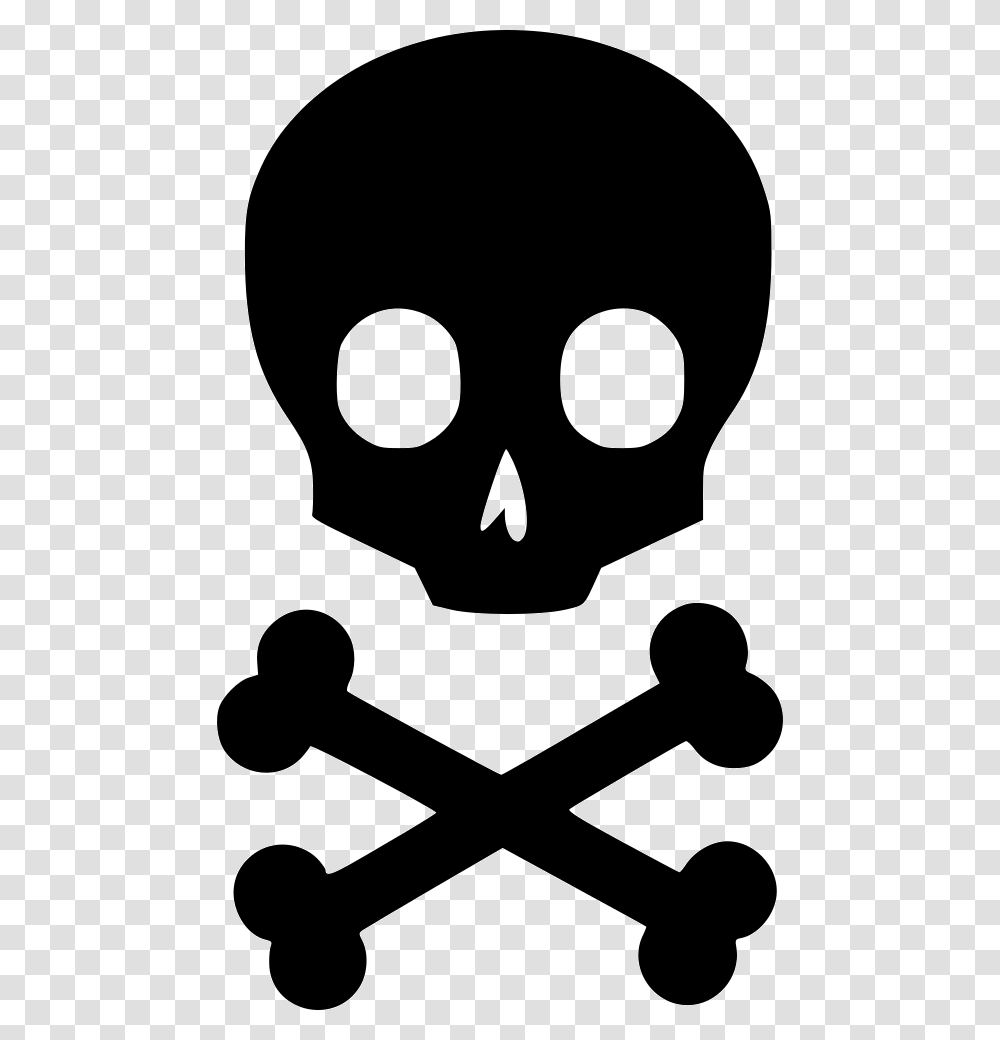Skull And Crossbones Skull And Crossbones Death Icon, Stencil Transparent Png