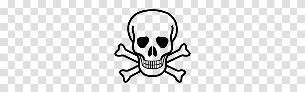 Skull And Crossbones, Stencil, Emblem, Logo Transparent Png