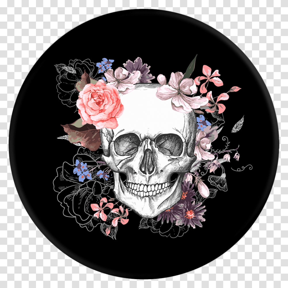 Skull And Flowers, Skin, Plant Transparent Png