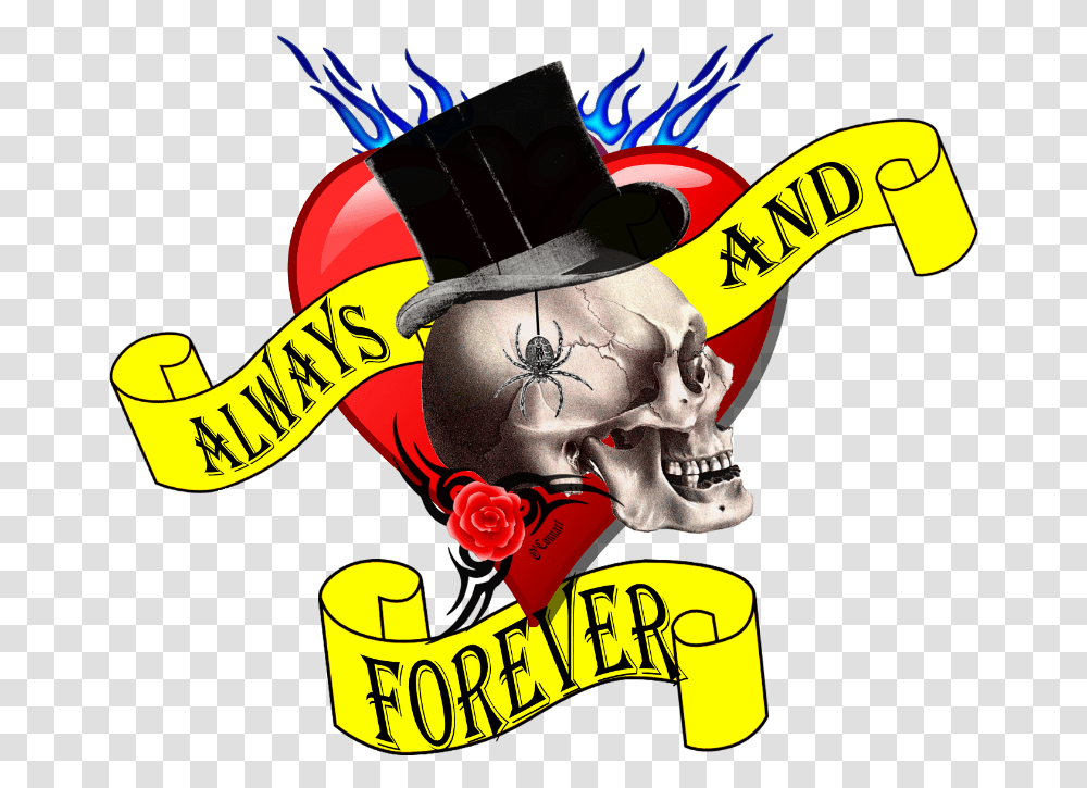 Skull And Heart Tattoo Skull, Logo Transparent Png