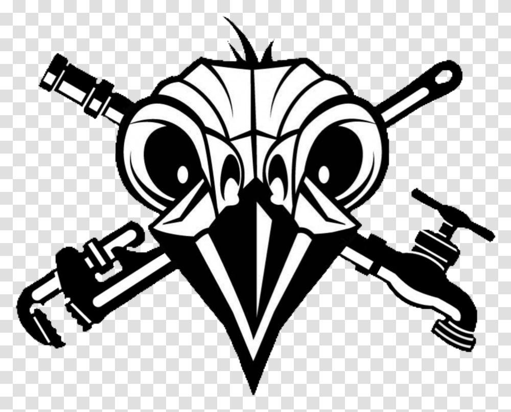 Skull And Pipe Wrench, Stencil, Silhouette, Ninja Transparent Png