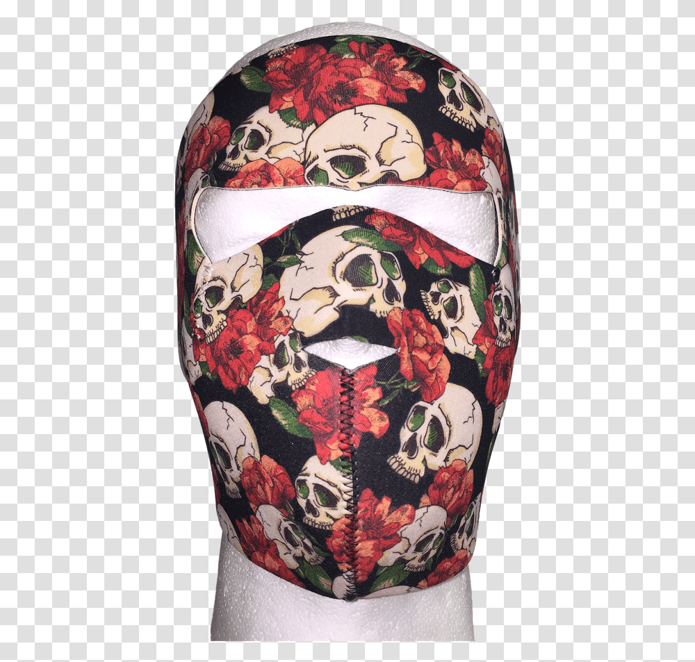 Skull And Roses Full Face Mask Pencil Skirt, Skin, Tattoo, Rug Transparent Png