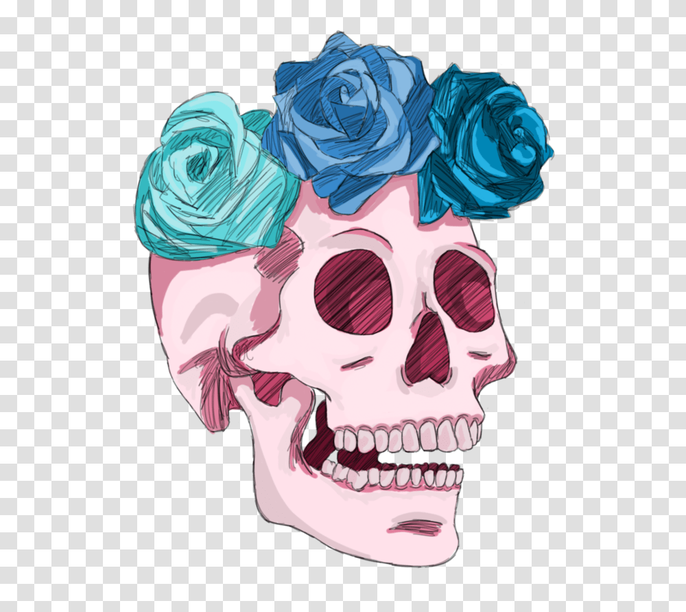 Skull And Roses Skull Rose Drawing, Person, Human, Doodle Transparent Png