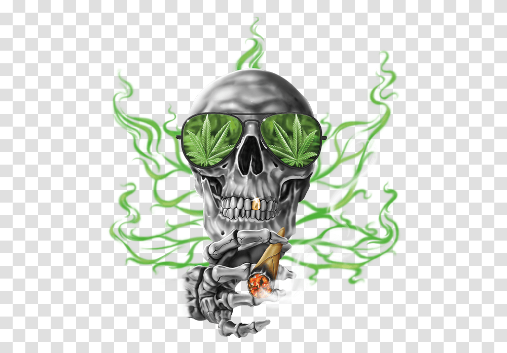 Skull And Smoke Smoking Skull, Green Transparent Png