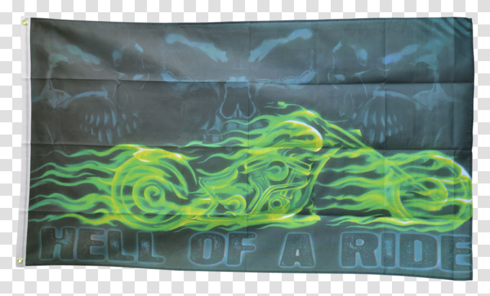 Skull Biker Hell Of A Ride Flag Flag, Meal, Food, Plastic Wrap, Legend Of Zelda Transparent Png