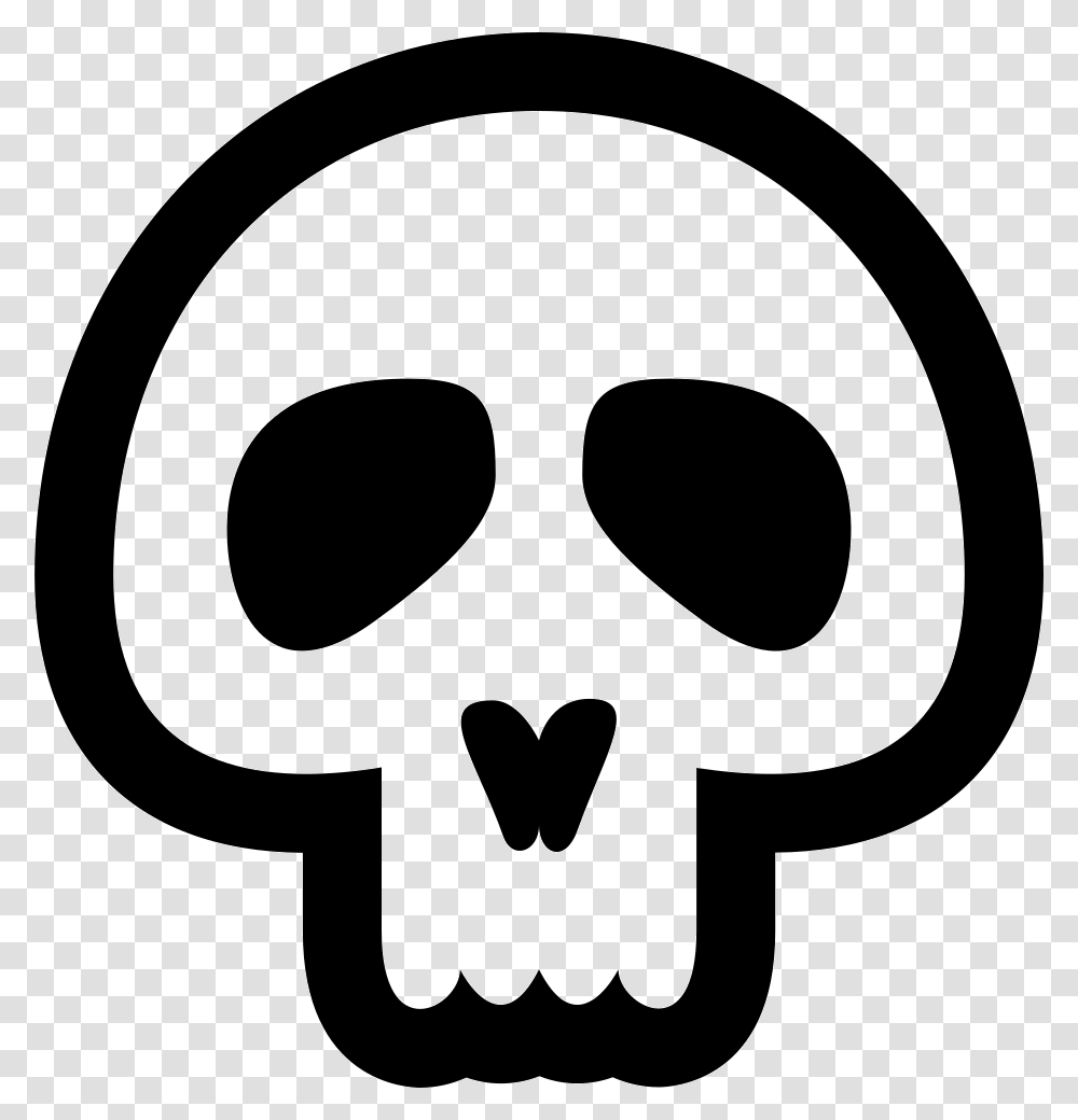 Skull Bones Skull Symbol Black And White, Stencil, Pillow, Cushion Transparent Png