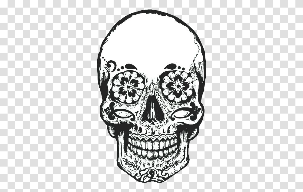 Skull Calavera Cap Dead Day Of The Clipart Skull Tattoo No Background, Drawing, Doodle, Stencil, Face Transparent Png