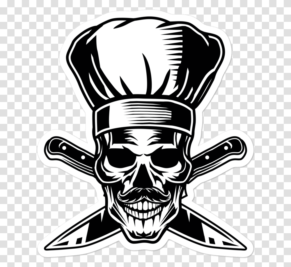 Skull Chef Vector, Stencil, Emblem, Pirate Transparent Png