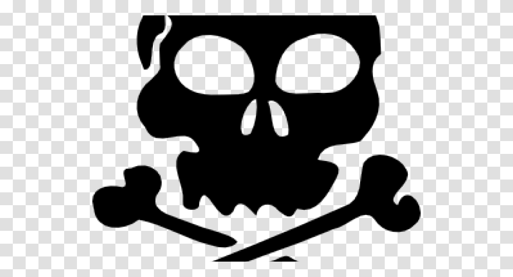 Skull Clipart Black And White, Head, Stencil, Goggles Transparent Png