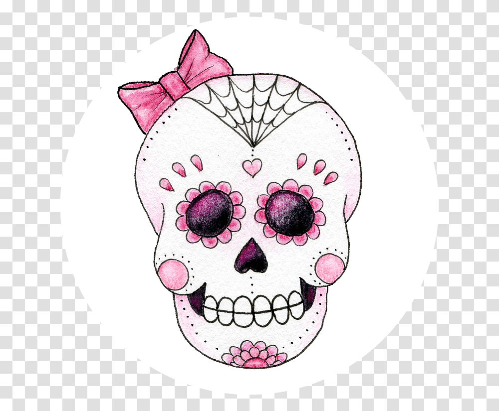Skull Clipart Pink Sugar Skulls, Embroidery, Pattern, Teeth, Mouth Transparent Png