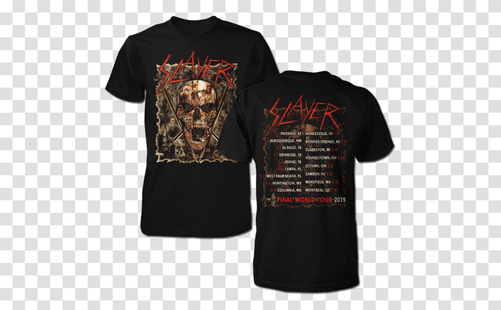 Skull Collage 2019 Tour Tee Slayer Tour T Shirt, Apparel, Sleeve, T-Shirt Transparent Png