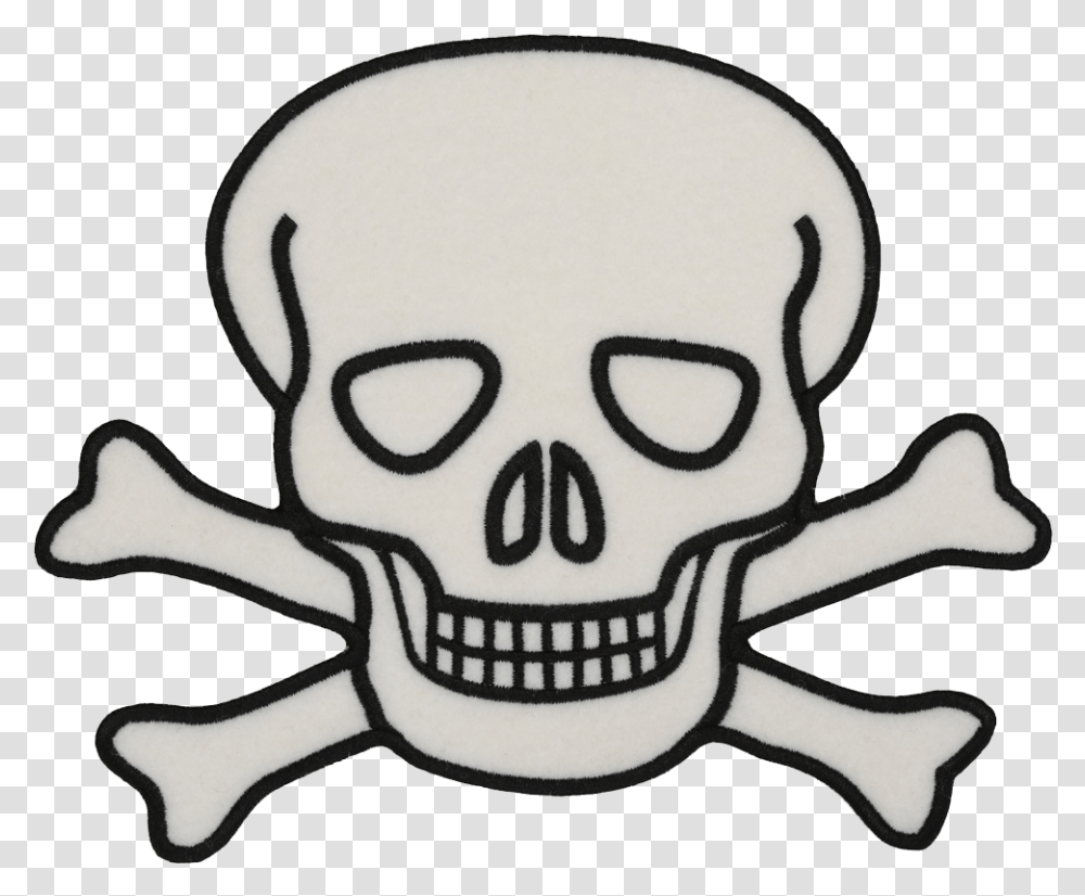 Skull Crossbones Patch Skull And Crossbones, Label, Text, Sticker, Stencil Transparent Png