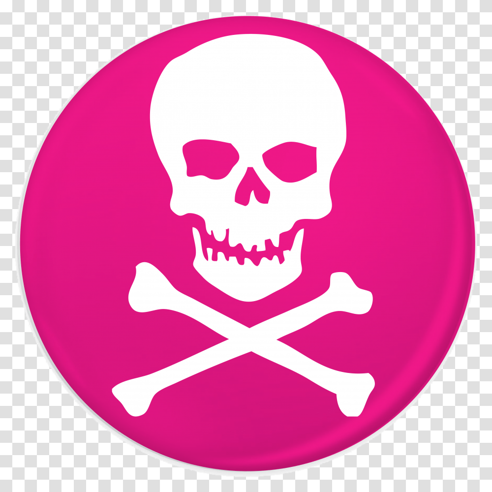 Skull Crossbones Pink Badge 3374 P Kali Denali Music Logo, Label, Trademark Transparent Png
