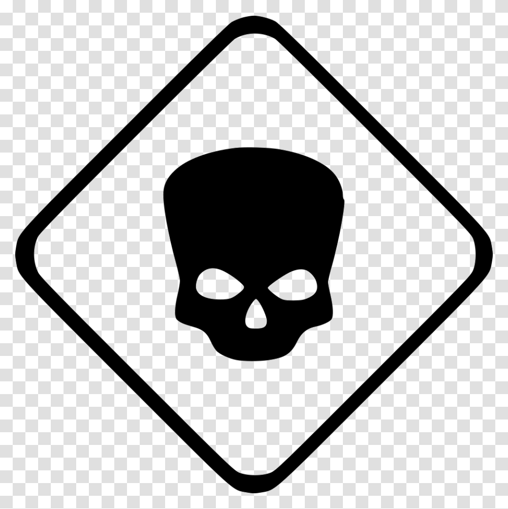 Skull Death Hell Attention Skull, Road Sign, Stopsign Transparent Png