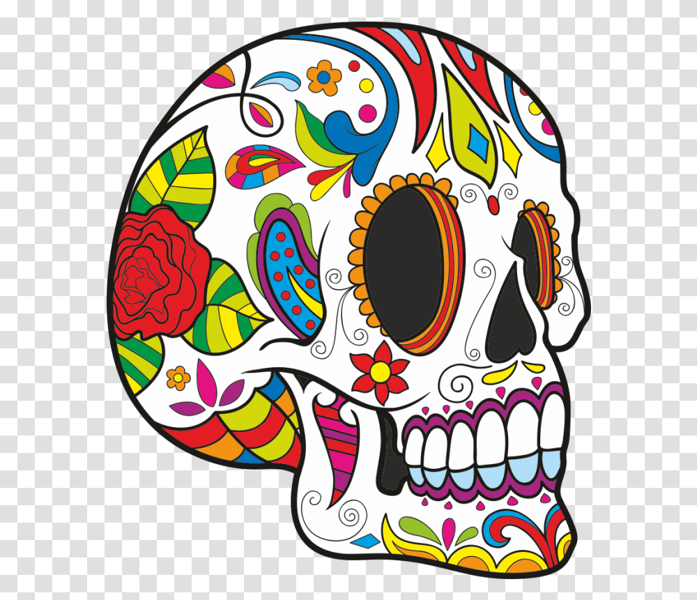 Skull Dia De Los Muertos, Doodle, Drawing, Bird Transparent Png
