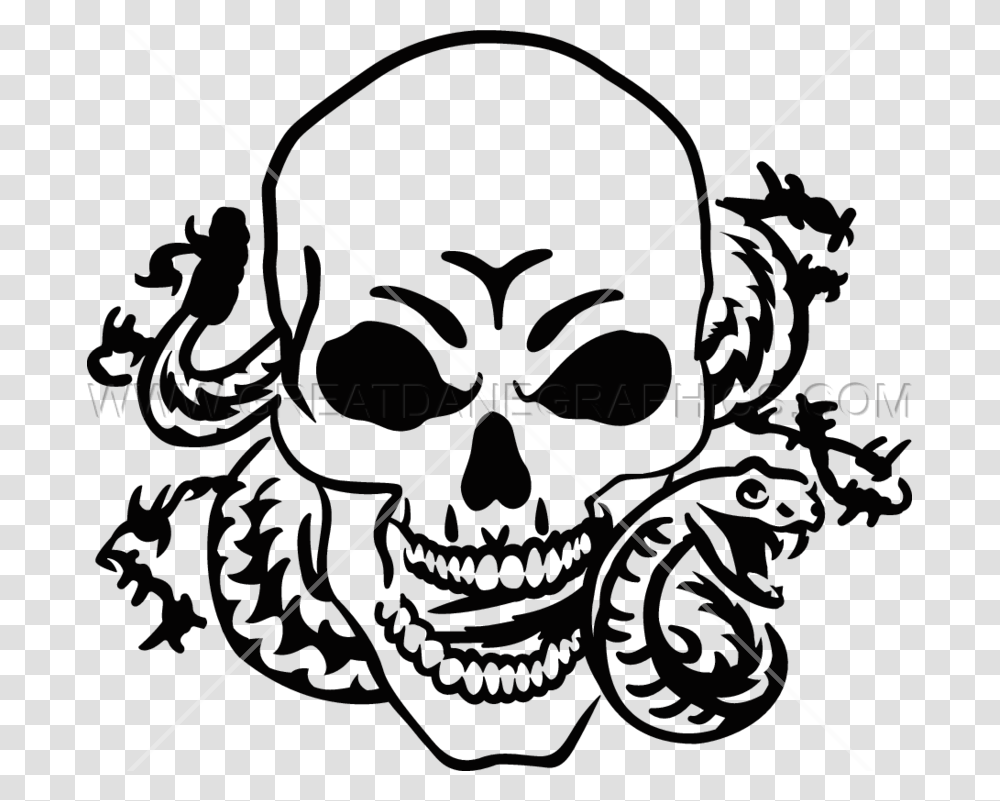 Skull Drawing At Getdrawings Com Free For Skulls And Skeleton Snake, Pattern, Floral Design Transparent Png