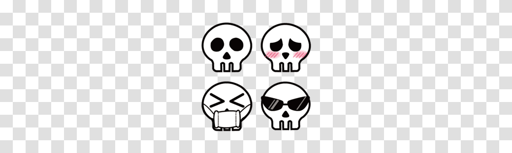 Skull Emoticons Line Emoji Line Store, Stencil, Label, Pirate Transparent Png
