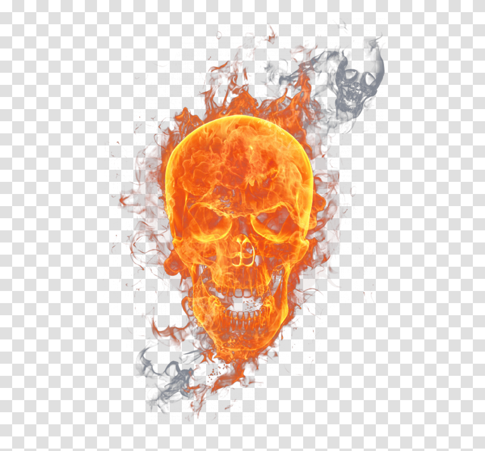 Skull Fire Burning Fire Skull, Bonfire, Flame, Animal Transparent Png
