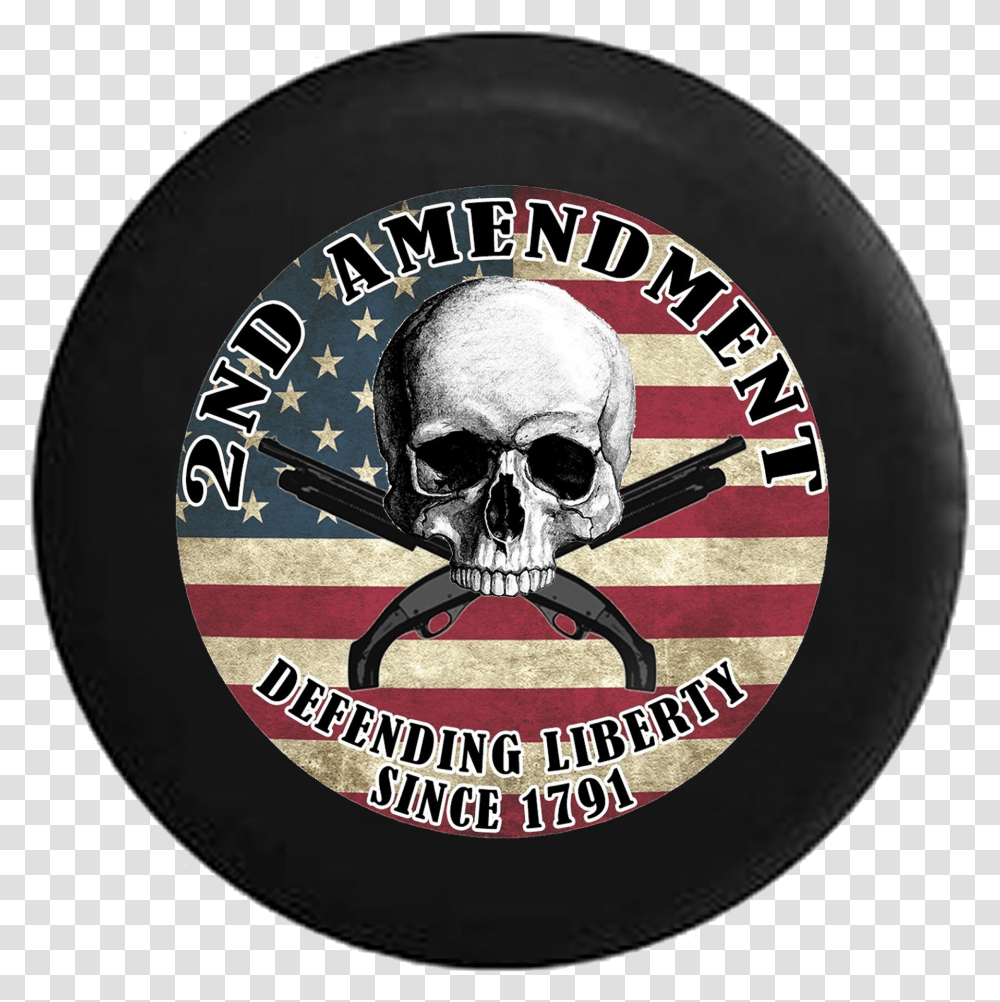 Skull Flag Crossed Guns America Defending Freedom 1791 Emblem, Label, Sunglasses, Accessories Transparent Png