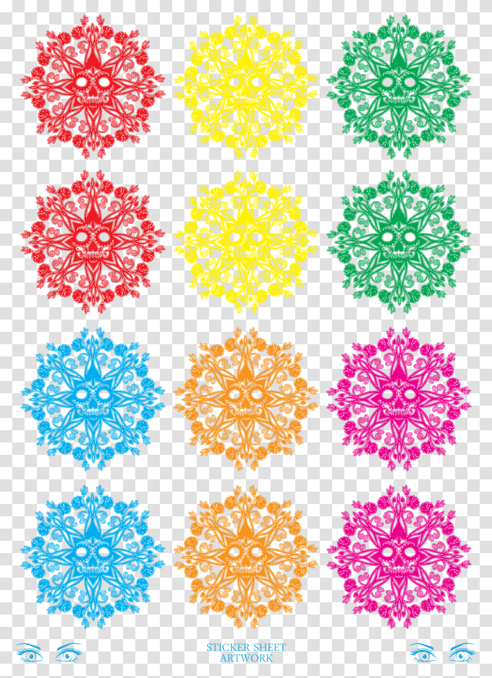 Skull Floral Colour Clip Arts Portable Network Graphics, Pattern, Ornament, Rug, Fractal Transparent Png