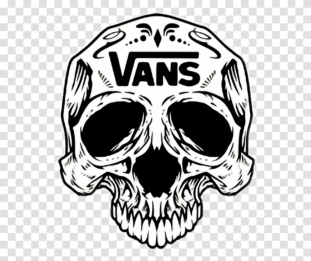 Skull Freetoedit Vans, Stencil, Drawing Transparent Png