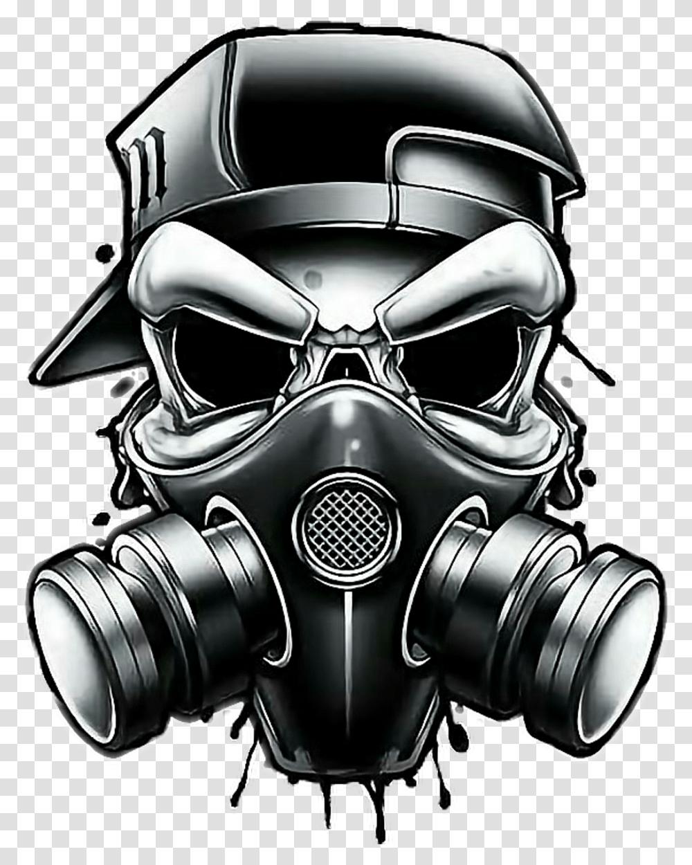 Skull Gas Mask Gas Mask Skull Graffiti, Helmet, Apparel, Goggles Transparent Png