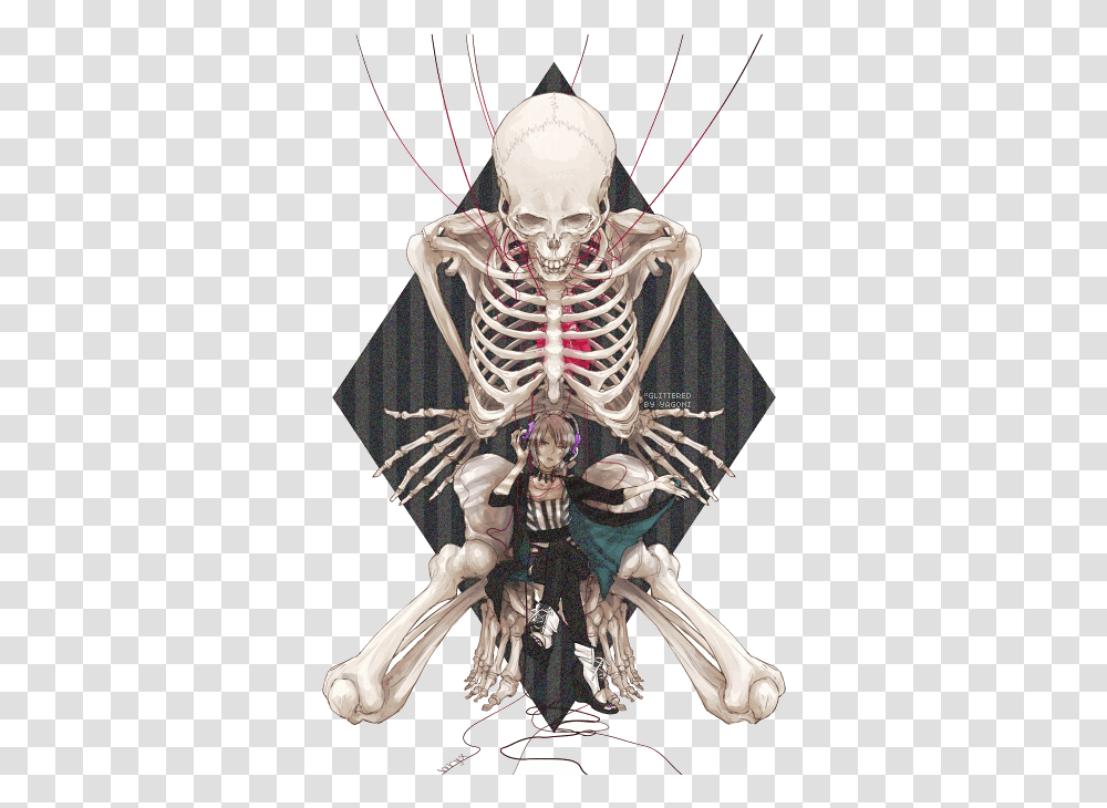 Skull Glitter Gifs Picgifscom Anime Totenkopf, Skeleton, Person, Human Transparent Png