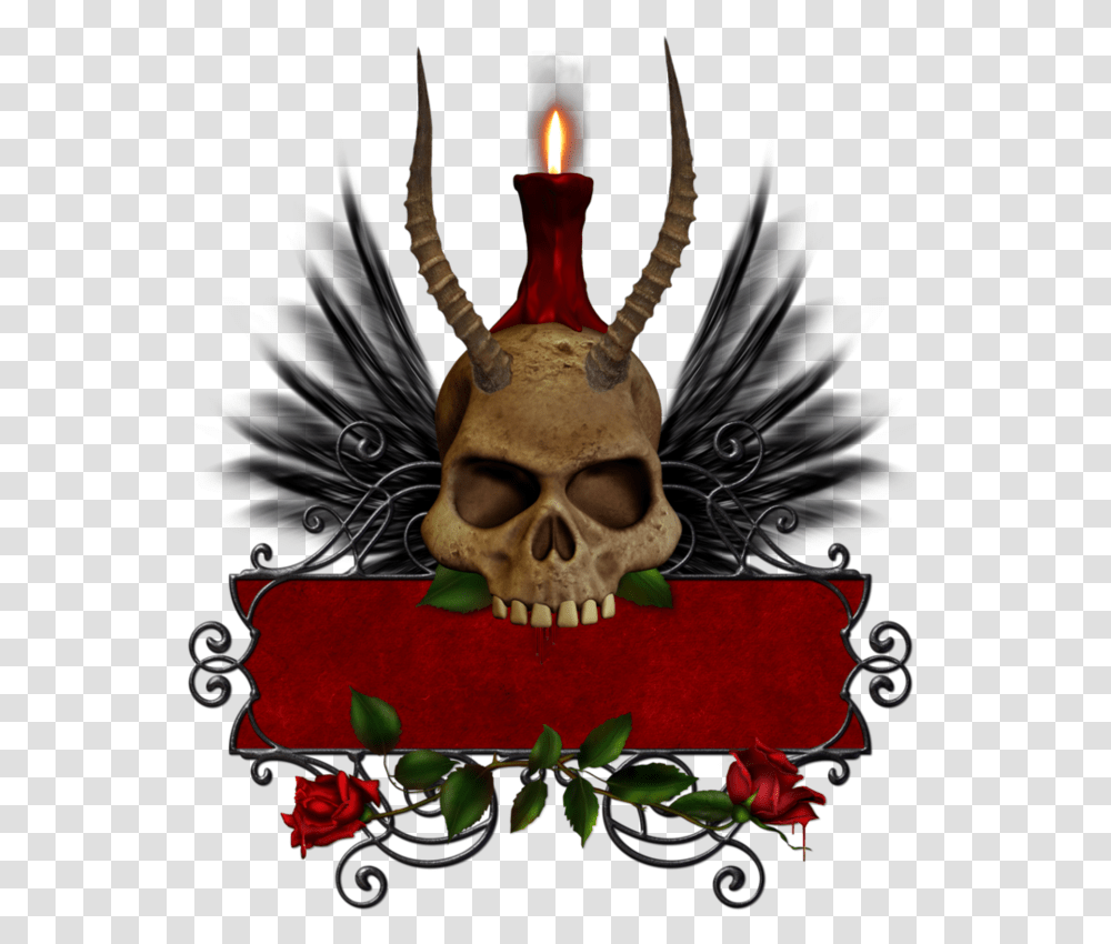 Skull Gothic Tera Guild Emblem, Candle, Birthday Cake, Dessert, Food Transparent Png