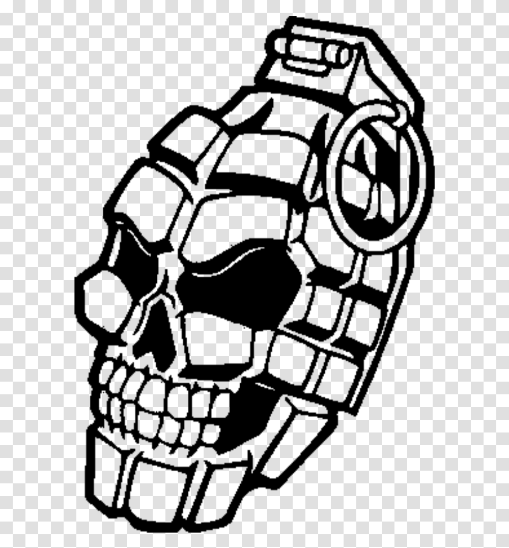 Skull Granade Caveira Crnio Esqueleto Granada Skull Grenade Sticker, Gray Transparent Png