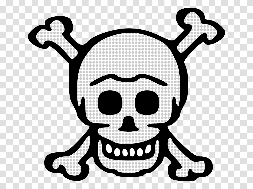 Skull Halftone Skull, Stencil, Pirate, Logo Transparent Png