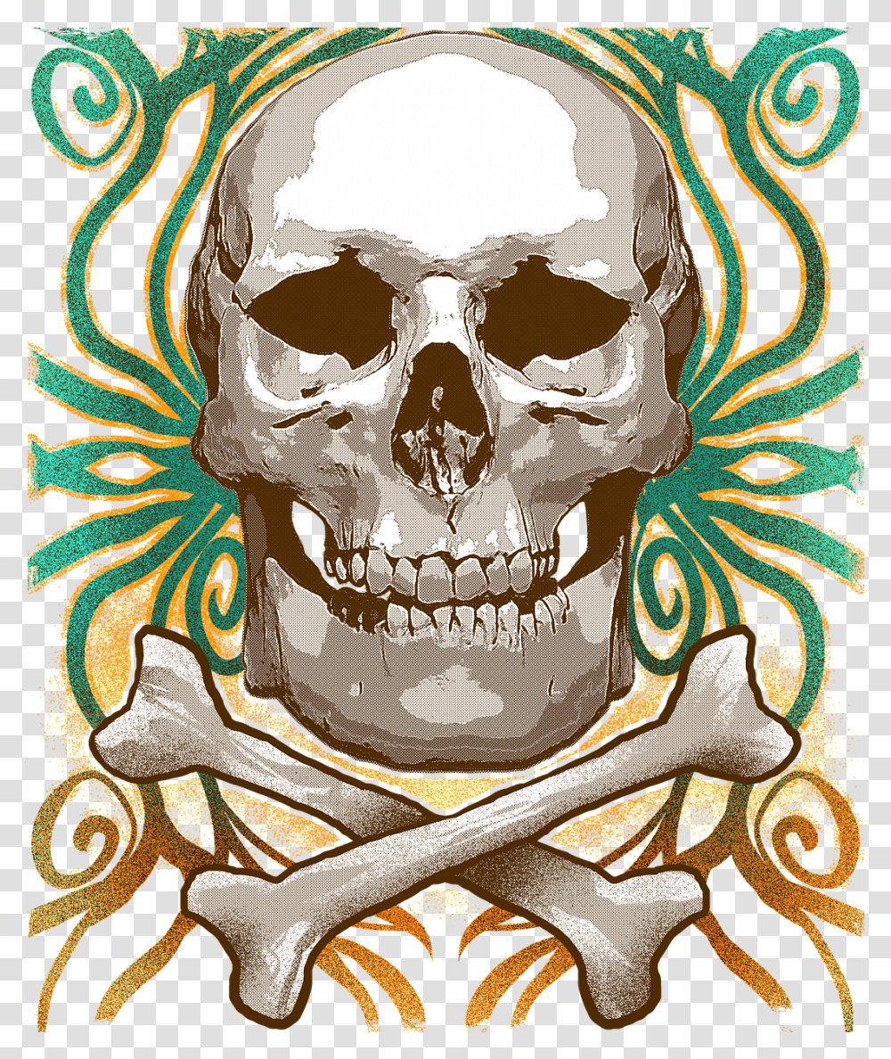 Skull Halloween Skeleton Free Image On Pixabay Creepy, Art, Symbol, Emblem, Poster Transparent Png