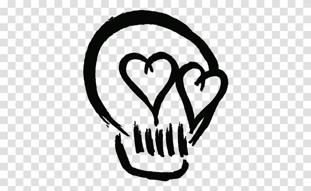 Skull, Hand, Heart, Stencil, Label Transparent Png