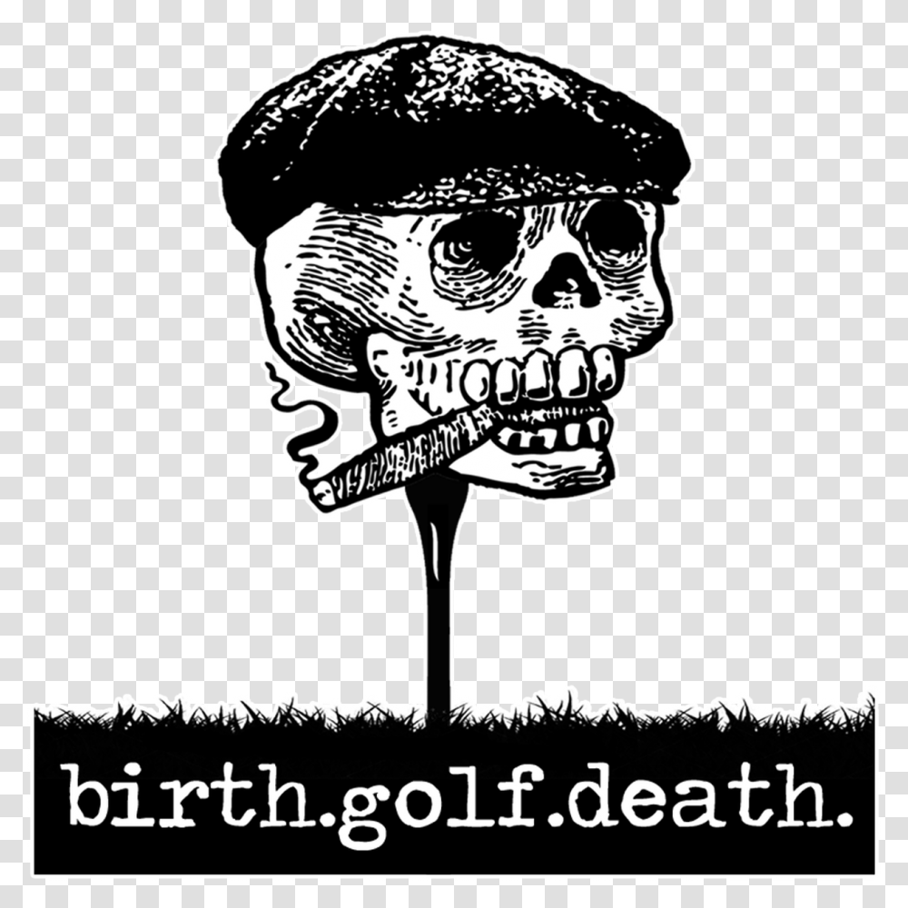 Skull Head On Tee Birth Golf Death, Person, Human, Pirate, Advertisement Transparent Png