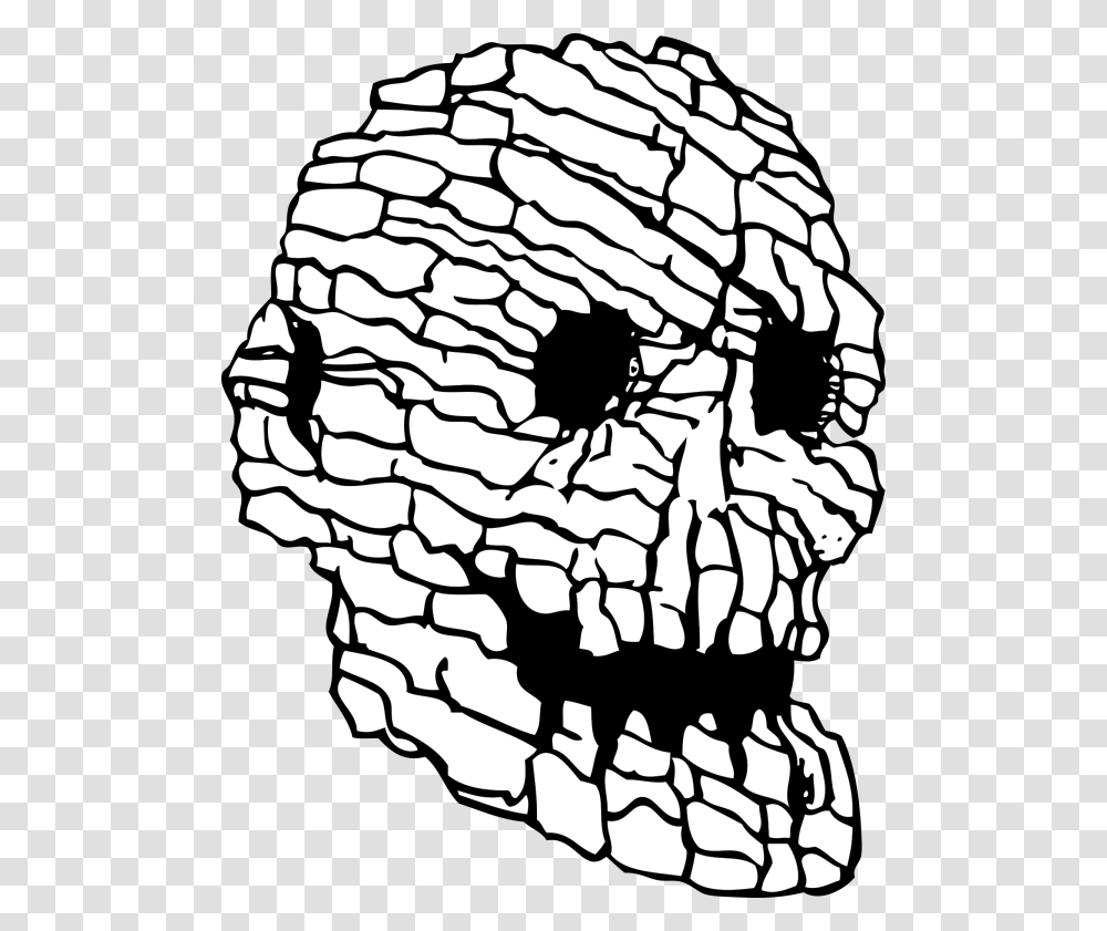 Skull Human Rock Rock Music Black And White Art, Painting, Stencil Transparent Png
