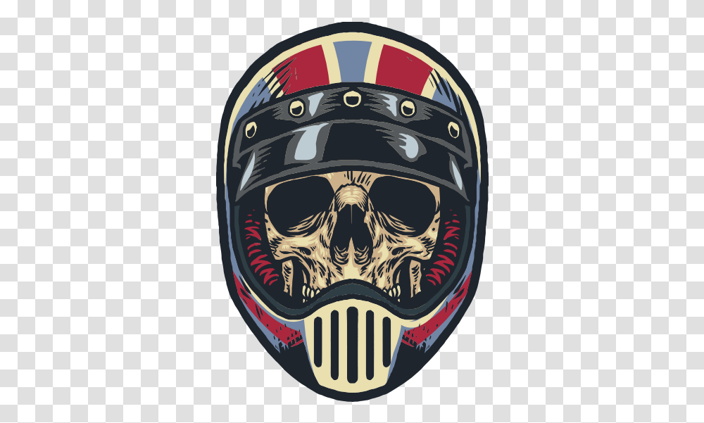 Skull In American Helmet And Visor Sticker Scary, Logo, Symbol, Trademark, Emblem Transparent Png