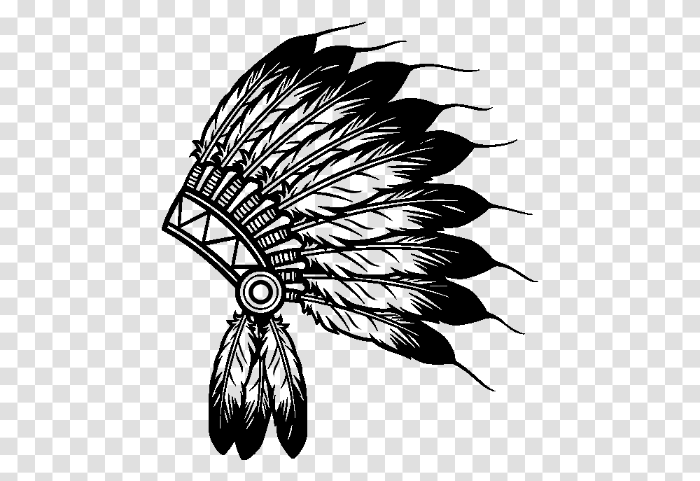 Skull Indian Headdress Free Clipart Native American Headdress Drawing, Gray Transparent Png