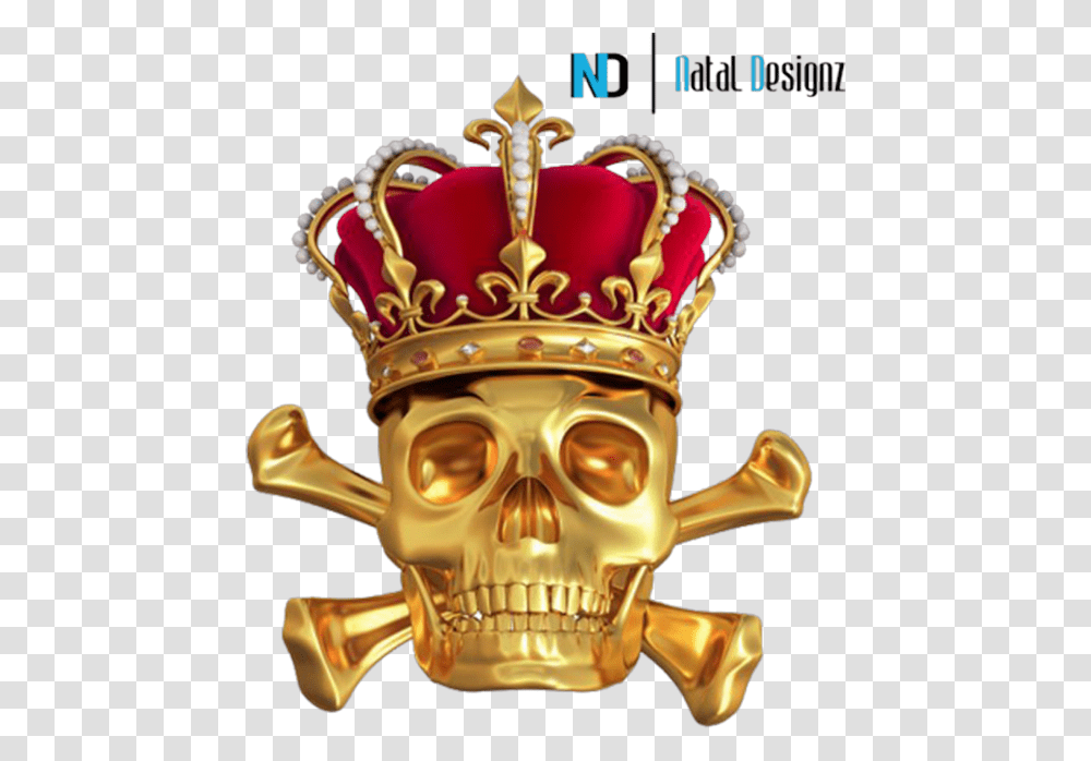 Skull King Card Gold Crown, Toy, Bronze, Jewelry, Accessories Transparent Png