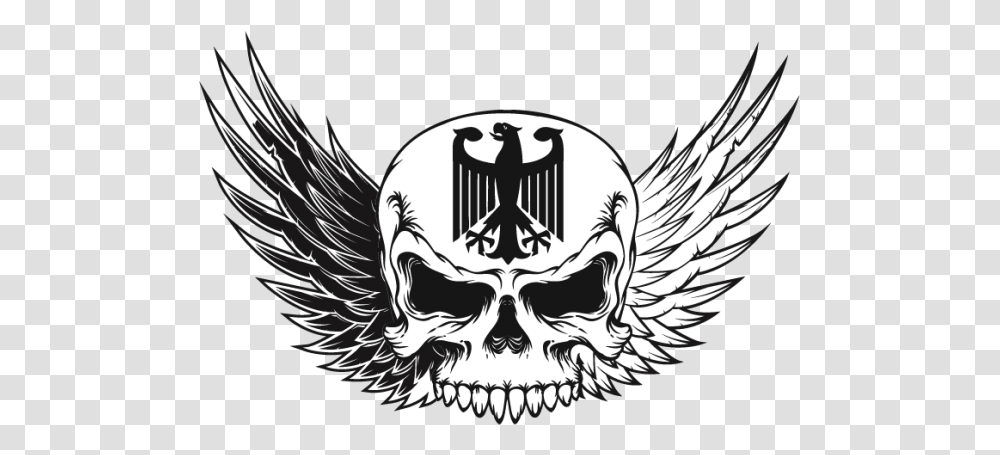 Skull Logo Clip Art Skulls Logos, Symbol, Emblem, Bird, Animal Transparent Png